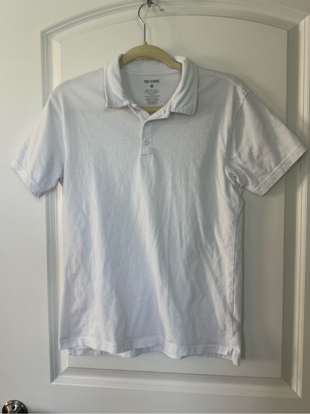 Men's White Polo Shirt by True Classic - Soft Cotton Blend